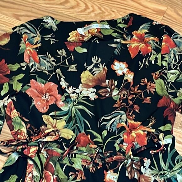 Floral Fall Boho Blouse, Top, midriff laces, M - Picture 2 of 8